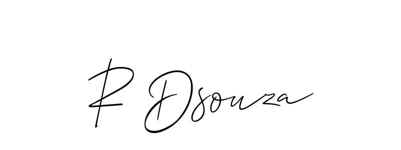 How to make R Dsouza name signature. Use Allison_Script style for creating short signs online. This is the latest handwritten sign. R Dsouza signature style 2 images and pictures png