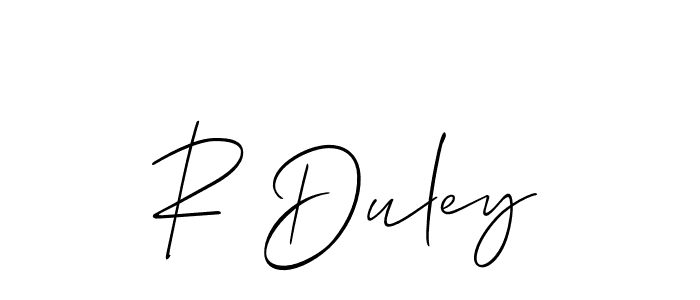 Also You can easily find your signature by using the search form. We will create R Duley name handwritten signature images for you free of cost using Allison_Script sign style. R Duley signature style 2 images and pictures png