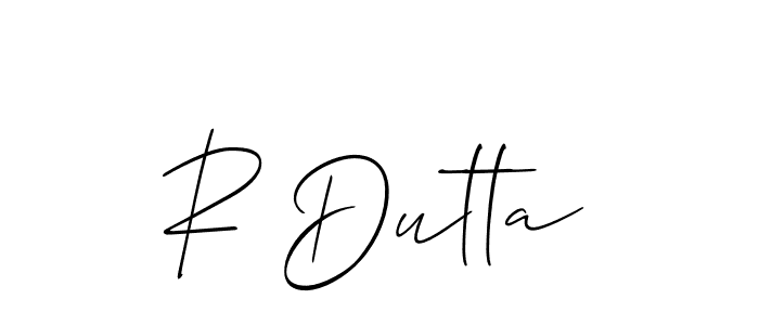 It looks lik you need a new signature style for name R Dutta. Design unique handwritten (Allison_Script) signature with our free signature maker in just a few clicks. R Dutta signature style 2 images and pictures png