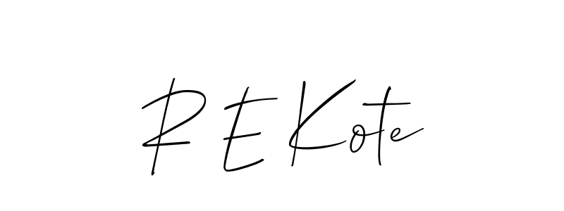 How to Draw R E Kote signature style? Allison_Script is a latest design signature styles for name R E Kote. R E Kote signature style 2 images and pictures png