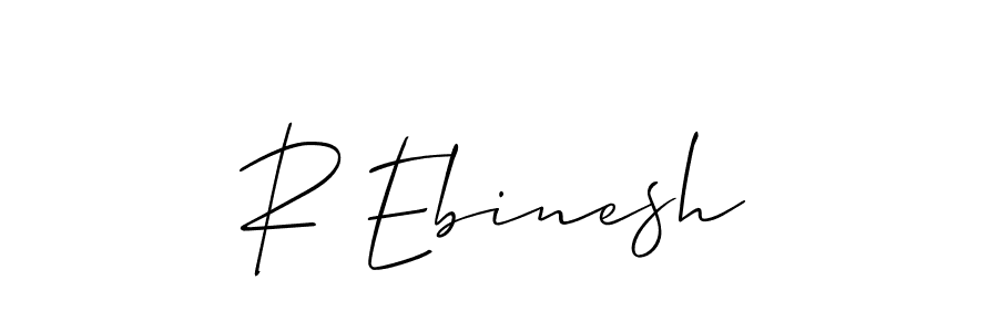 How to make R Ebinesh signature? Allison_Script is a professional autograph style. Create handwritten signature for R Ebinesh name. R Ebinesh signature style 2 images and pictures png