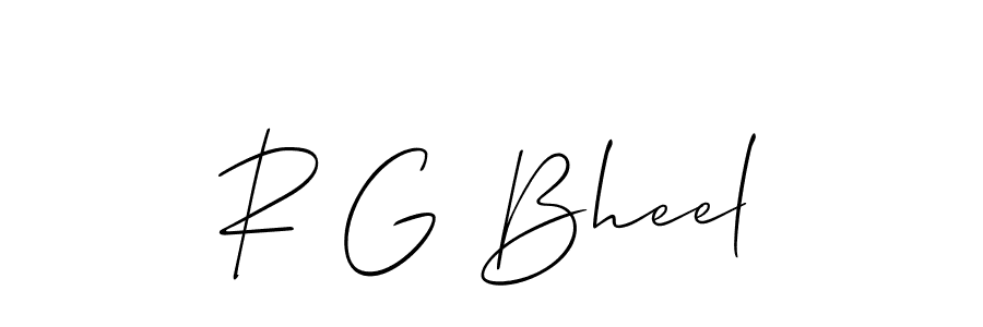 Allison_Script is a professional signature style that is perfect for those who want to add a touch of class to their signature. It is also a great choice for those who want to make their signature more unique. Get R G Bheel name to fancy signature for free. R G Bheel signature style 2 images and pictures png