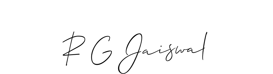 R G Jaiswal stylish signature style. Best Handwritten Sign (Allison_Script) for my name. Handwritten Signature Collection Ideas for my name R G Jaiswal. R G Jaiswal signature style 2 images and pictures png