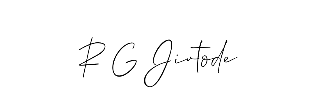 Make a beautiful signature design for name R G Jivtode. With this signature (Allison_Script) style, you can create a handwritten signature for free. R G Jivtode signature style 2 images and pictures png