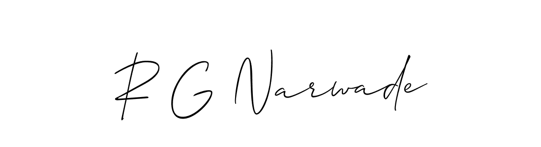 Create a beautiful signature design for name R G Narwade. With this signature (Allison_Script) fonts, you can make a handwritten signature for free. R G Narwade signature style 2 images and pictures png