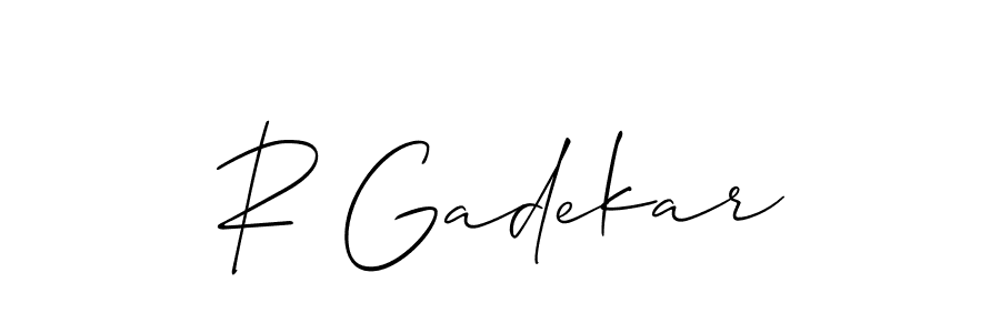 if you are searching for the best signature style for your name R Gadekar. so please give up your signature search. here we have designed multiple signature styles  using Allison_Script. R Gadekar signature style 2 images and pictures png