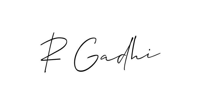 How to make R Gadhi name signature. Use Allison_Script style for creating short signs online. This is the latest handwritten sign. R Gadhi signature style 2 images and pictures png