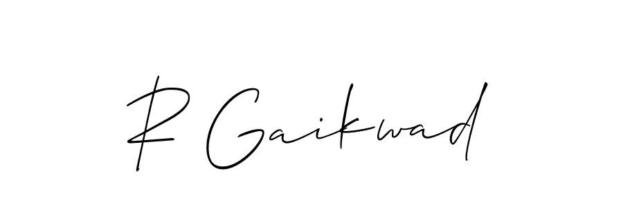 Also You can easily find your signature by using the search form. We will create R Gaikwad name handwritten signature images for you free of cost using Allison_Script sign style. R Gaikwad signature style 2 images and pictures png