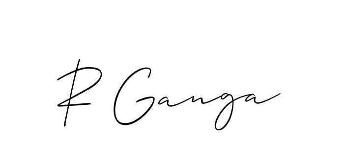 Create a beautiful signature design for name R Ganga. With this signature (Allison_Script) fonts, you can make a handwritten signature for free. R Ganga signature style 2 images and pictures png