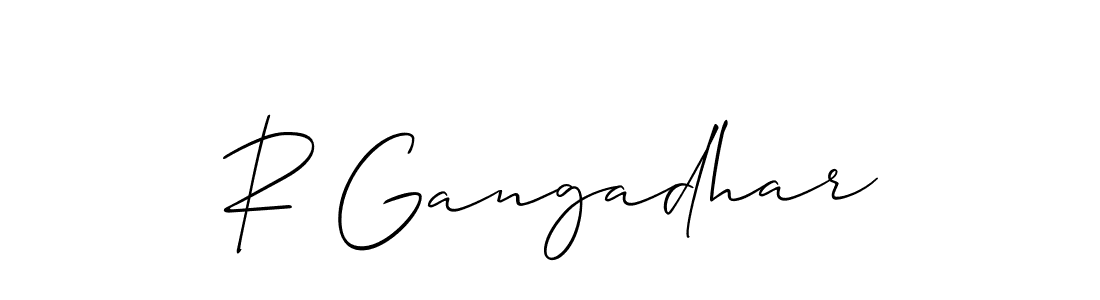 Also You can easily find your signature by using the search form. We will create R Gangadhar name handwritten signature images for you free of cost using Allison_Script sign style. R Gangadhar signature style 2 images and pictures png