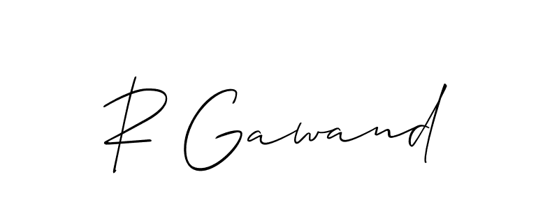 Design your own signature with our free online signature maker. With this signature software, you can create a handwritten (Allison_Script) signature for name R Gawand. R Gawand signature style 2 images and pictures png