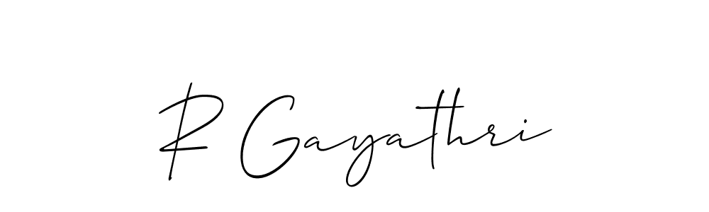 if you are searching for the best signature style for your name R Gayathri. so please give up your signature search. here we have designed multiple signature styles  using Allison_Script. R Gayathri signature style 2 images and pictures png