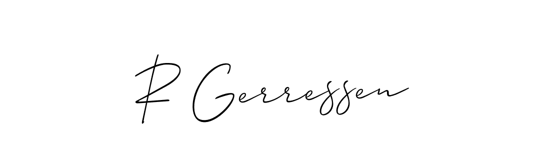 if you are searching for the best signature style for your name R Gerressen. so please give up your signature search. here we have designed multiple signature styles  using Allison_Script. R Gerressen signature style 2 images and pictures png