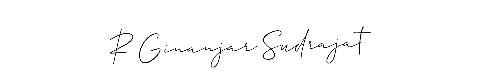 The best way (Allison_Script) to make a short signature is to pick only two or three words in your name. The name R Ginanjar Sudrajat include a total of six letters. For converting this name. R Ginanjar Sudrajat signature style 2 images and pictures png