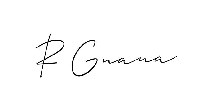 How to Draw R Gnana signature style? Allison_Script is a latest design signature styles for name R Gnana. R Gnana signature style 2 images and pictures png
