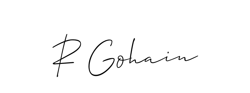 How to Draw R Gohain signature style? Allison_Script is a latest design signature styles for name R Gohain. R Gohain signature style 2 images and pictures png