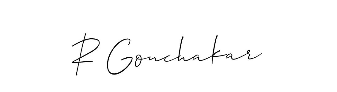 Make a short R Gonchakar signature style. Manage your documents anywhere anytime using Allison_Script. Create and add eSignatures, submit forms, share and send files easily. R Gonchakar signature style 2 images and pictures png