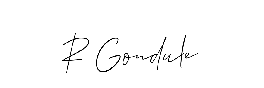 It looks lik you need a new signature style for name R Gondule. Design unique handwritten (Allison_Script) signature with our free signature maker in just a few clicks. R Gondule signature style 2 images and pictures png