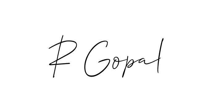 R Gopal stylish signature style. Best Handwritten Sign (Allison_Script) for my name. Handwritten Signature Collection Ideas for my name R Gopal. R Gopal signature style 2 images and pictures png