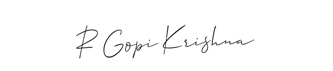 This is the best signature style for the R Gopi Krishna name. Also you like these signature font (Allison_Script). Mix name signature. R Gopi Krishna signature style 2 images and pictures png