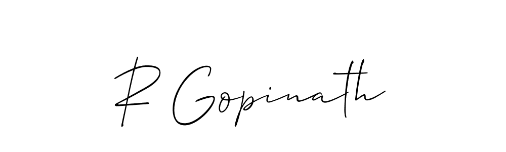 Make a beautiful signature design for name R Gopinath. With this signature (Allison_Script) style, you can create a handwritten signature for free. R Gopinath signature style 2 images and pictures png