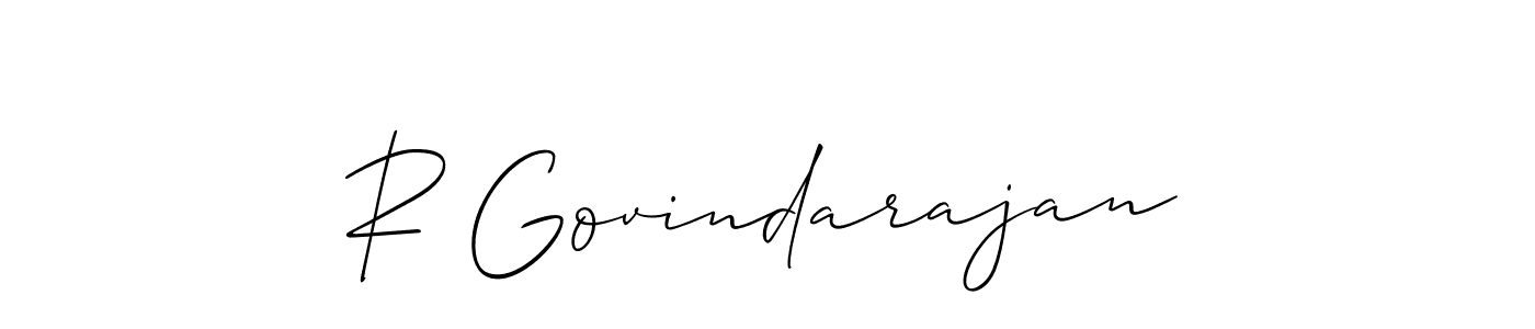 Make a beautiful signature design for name R Govindarajan. With this signature (Allison_Script) style, you can create a handwritten signature for free. R Govindarajan signature style 2 images and pictures png