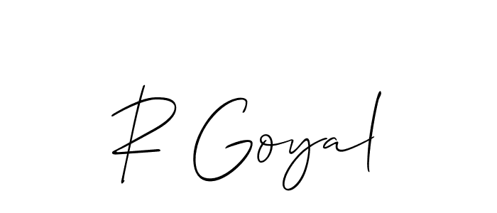 Also You can easily find your signature by using the search form. We will create R Goyal name handwritten signature images for you free of cost using Allison_Script sign style. R Goyal signature style 2 images and pictures png