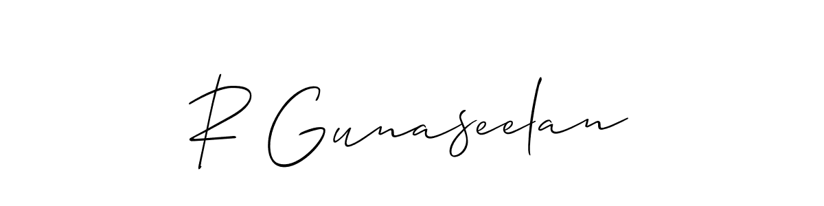 How to Draw R Gunaseelan signature style? Allison_Script is a latest design signature styles for name R Gunaseelan. R Gunaseelan signature style 2 images and pictures png