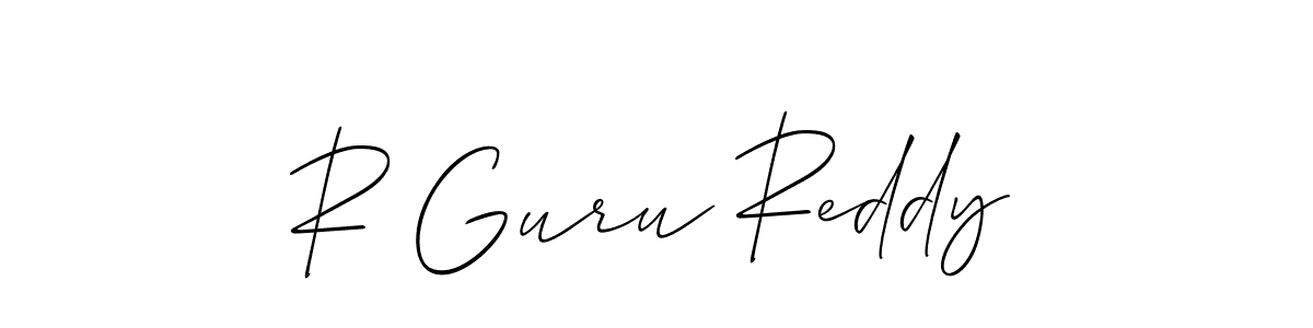 Make a short R Guru Reddy signature style. Manage your documents anywhere anytime using Allison_Script. Create and add eSignatures, submit forms, share and send files easily. R Guru Reddy signature style 2 images and pictures png