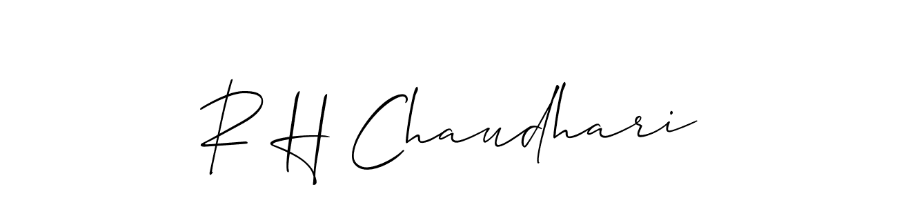 Also You can easily find your signature by using the search form. We will create R H Chaudhari name handwritten signature images for you free of cost using Allison_Script sign style. R H Chaudhari signature style 2 images and pictures png