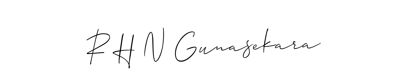 if you are searching for the best signature style for your name R H N Gunasekara. so please give up your signature search. here we have designed multiple signature styles  using Allison_Script. R H N Gunasekara signature style 2 images and pictures png