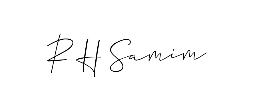 Allison_Script is a professional signature style that is perfect for those who want to add a touch of class to their signature. It is also a great choice for those who want to make their signature more unique. Get R H Samim name to fancy signature for free. R H Samim signature style 2 images and pictures png