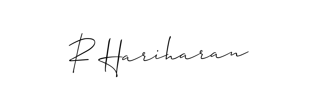 if you are searching for the best signature style for your name R Hariharan. so please give up your signature search. here we have designed multiple signature styles  using Allison_Script. R Hariharan signature style 2 images and pictures png