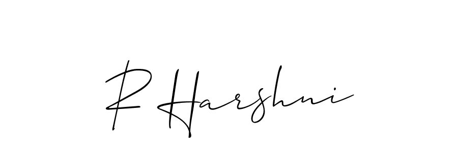 Design your own signature with our free online signature maker. With this signature software, you can create a handwritten (Allison_Script) signature for name R Harshni. R Harshni signature style 2 images and pictures png