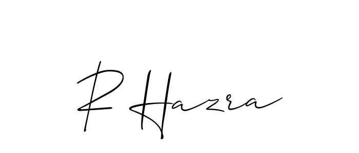 You should practise on your own different ways (Allison_Script) to write your name (R Hazra) in signature. don't let someone else do it for you. R Hazra signature style 2 images and pictures png