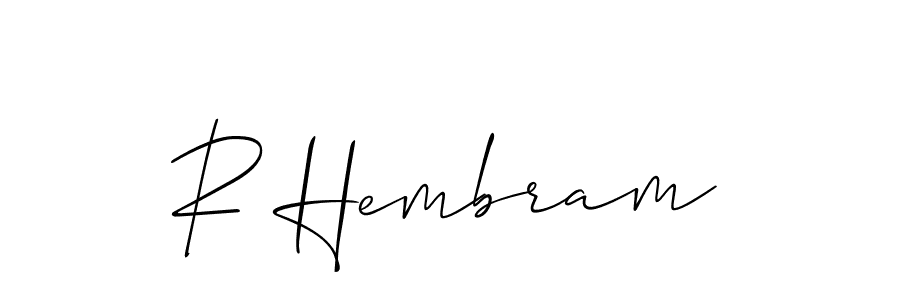 R Hembram stylish signature style. Best Handwritten Sign (Allison_Script) for my name. Handwritten Signature Collection Ideas for my name R Hembram. R Hembram signature style 2 images and pictures png