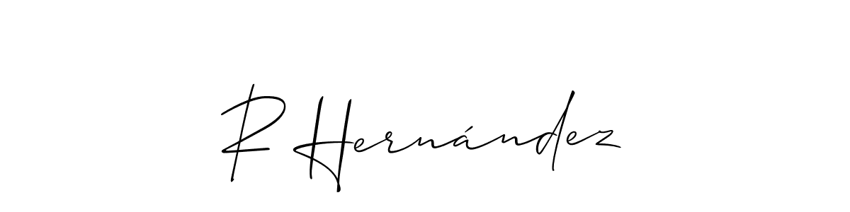 The best way (Allison_Script) to make a short signature is to pick only two or three words in your name. The name R Hernández include a total of six letters. For converting this name. R Hernández signature style 2 images and pictures png