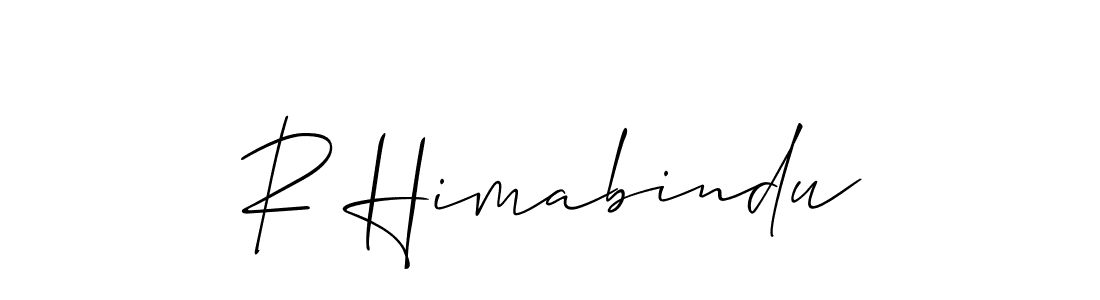 Use a signature maker to create a handwritten signature online. With this signature software, you can design (Allison_Script) your own signature for name R Himabindu. R Himabindu signature style 2 images and pictures png