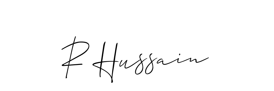Create a beautiful signature design for name R Hussain. With this signature (Allison_Script) fonts, you can make a handwritten signature for free. R Hussain signature style 2 images and pictures png
