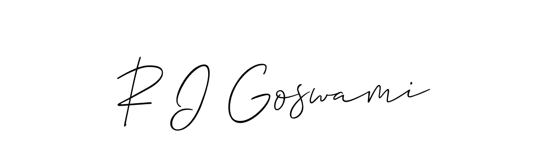 You should practise on your own different ways (Allison_Script) to write your name (R I Goswami) in signature. don't let someone else do it for you. R I Goswami signature style 2 images and pictures png