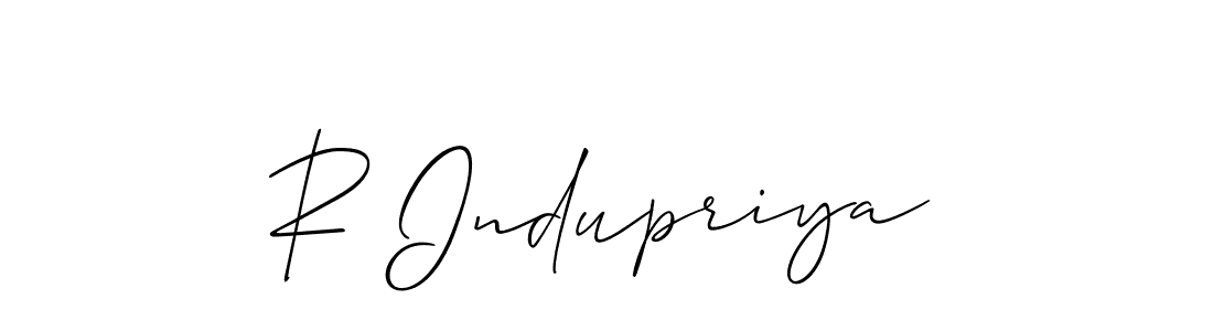 Allison_Script is a professional signature style that is perfect for those who want to add a touch of class to their signature. It is also a great choice for those who want to make their signature more unique. Get R Indupriya name to fancy signature for free. R Indupriya signature style 2 images and pictures png