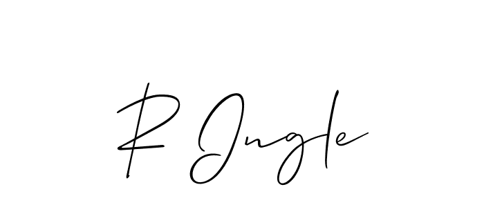 Also You can easily find your signature by using the search form. We will create R Ingle name handwritten signature images for you free of cost using Allison_Script sign style. R Ingle signature style 2 images and pictures png