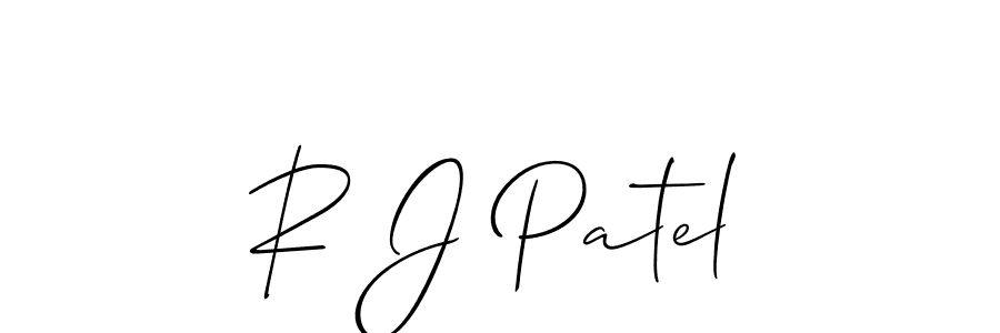 How to make R J Patel name signature. Use Allison_Script style for creating short signs online. This is the latest handwritten sign. R J Patel signature style 2 images and pictures png