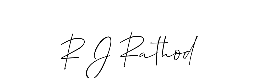 if you are searching for the best signature style for your name R J Rathod. so please give up your signature search. here we have designed multiple signature styles  using Allison_Script. R J Rathod signature style 2 images and pictures png