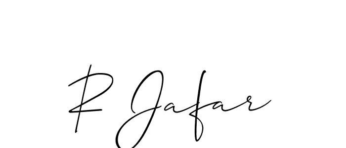 How to make R Jafar name signature. Use Allison_Script style for creating short signs online. This is the latest handwritten sign. R Jafar signature style 2 images and pictures png