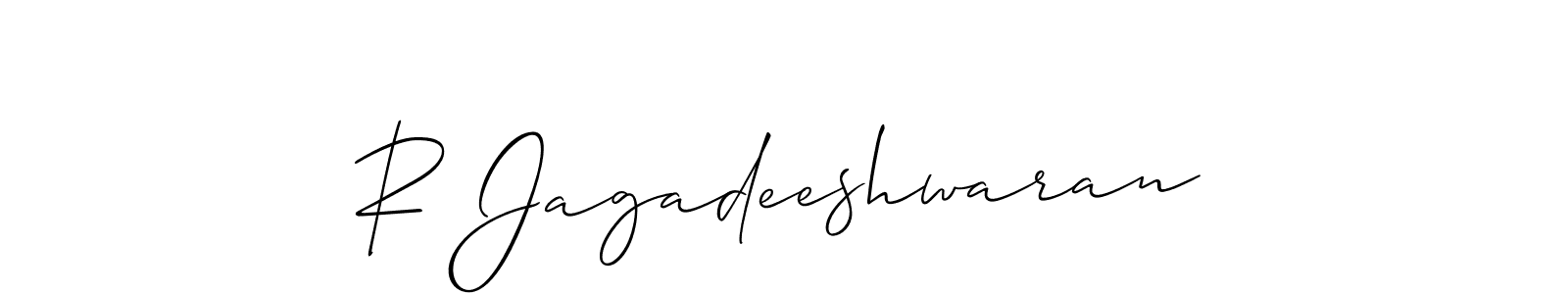 Also we have R Jagadeeshwaran name is the best signature style. Create professional handwritten signature collection using Allison_Script autograph style. R Jagadeeshwaran signature style 2 images and pictures png