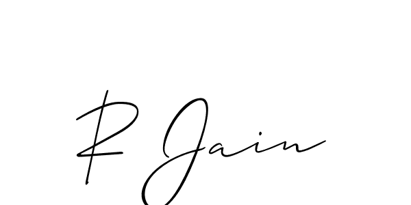 You should practise on your own different ways (Allison_Script) to write your name (R Jain) in signature. don't let someone else do it for you. R Jain signature style 2 images and pictures png