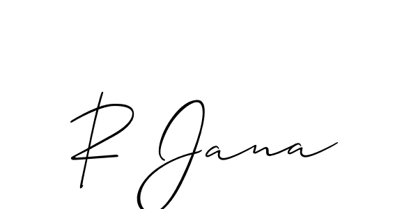 Make a beautiful signature design for name R Jana. With this signature (Allison_Script) style, you can create a handwritten signature for free. R Jana signature style 2 images and pictures png