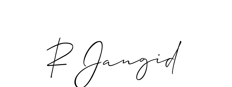 You can use this online signature creator to create a handwritten signature for the name R Jangid. This is the best online autograph maker. R Jangid signature style 2 images and pictures png