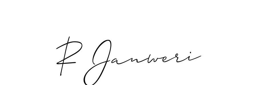 Also You can easily find your signature by using the search form. We will create R Janweri name handwritten signature images for you free of cost using Allison_Script sign style. R Janweri signature style 2 images and pictures png